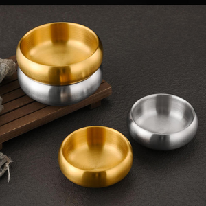 Tazón Redondo de Acero Inoxidable 304 de Doble Pared Estilo Coreano para Restaurante, para Arroz, Sopa Ramen, Fideos y Ensalada - Product Image 3