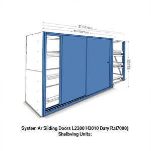 Fami System Ar Sliding Doors L2300 H3010 Dark Grey Ral7000 Shelving Units - Product Image 3