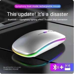 Không dây Bluetooth Dual-mode Chuột quang Ergonomic xách tay USB-C RGB Backlit 4-nút thiết kế dễ thương - Product Image 4