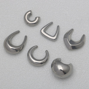 Aretes Geométricos de Acero Inoxidable en Forma de U, Collar con Colgante, Pulsera, Accesorios de Joyería DIY, Acabado Liso, Tendencia de Personalidad - Product Image 1