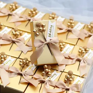Golden Candy Box European Wedding Party Decoration Gift Box Wedding Candy Box