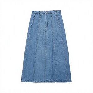 Falda Larga de Mezclilla Casual para Mujer, Cintura Natural, Transpirable, Lavada, Estilo Capa, Línea A, Nueva Colección Primavera-Verano KAR&OT ZA ZA 6164055 - Product Image 2