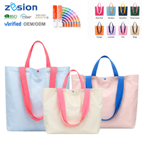 Sac fourre-tout personnalisé en toile de polyester, vente en gros, logo personnalisé, sac de shopping réutilisable écologique, fabricant OEM