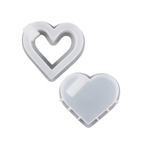 Moule en silicone DIY pour résine cristalline, plâtre parfumé ou béton, en forme de cœur, pour vase à tubes à essai, ornement et vase à fleurs