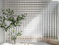 Bloc de verre cristallin solide, briques transparentes carrées à motif de glace, cloison pour salle de bain, cuisine, décoration intérieure