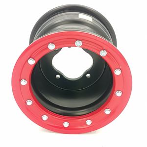 Raptor 700 Banshee 350 YFZ450 Roue filée en aluminium ATV Beadlock Roue arrière 9x8 3 + 5 4/115 avec anneau rouge - Product Image 2