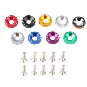 10 Stück JDM Auto Stoßstangen Schnellverschluss-Befestigungen Unterlegscheiben Aluminium-Schrauben-Set für Auto-Stoßstangen Kofferraum Kotflügel Heckklappen - Product Image 2