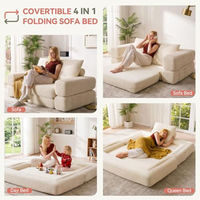 Modernes Konvertierbares Klappbares Bodensofa Queensize Faltbares Schlafsofa 4-in-1 Cord-Polsterung Knochenloses Design für Wohnzimmer und Schlafzimmer