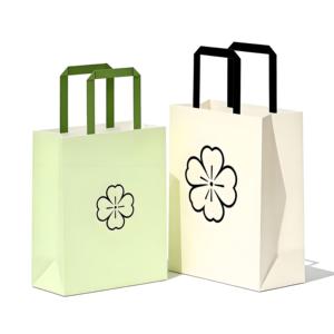 Minimalist Floral Line Eco-Friendly Lamination Paper <b>Bags</b> with Custom Print Sturdy Handles for <b>Small</b> Business Branded Packaging - Product Image 1