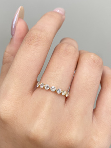 Bague de mariage classique Xinfly en or 18 carats avec diamant naturel 0,50 carat, demi-pavé, unisexe, certifiée par une tierce partie - Product Image 6