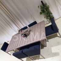 Mobilier de jardin moderne Offre Spéciale Ensemble de salle à manger en teck Tables et chaises de salle à manger en bois massif pour terrasse extérieure