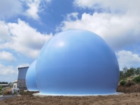 Réservoir de stockage de gaz à double membrane de 400 m³ pour le stockage de biogaz, anti-âge, intégré, personnalisable, y compris l'équipement de gonflage
