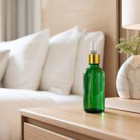 Flacon compte-gouttes vide en verre vert foncé de 15 ml, 30 ml, 1 oz pour sérum cosmétique, avec collier doré – Meilleures ventes