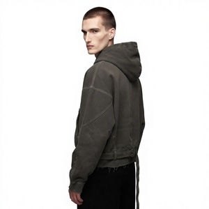Men Acid Wash Oversized Hoodie 100% Cotton Pullover Sweatshirt Washed Streetwear Hooded Jacket - Product Image 4
