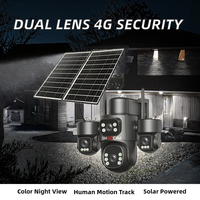 Cámara de Seguridad Exterior 4G LTE AOV de Doble Lente, Panorámica/Inclinación, CMOS, Seguimiento Humano, Visión Nocturna en Color, Batería Integrada de 10000 mAh, 4MP, IP66