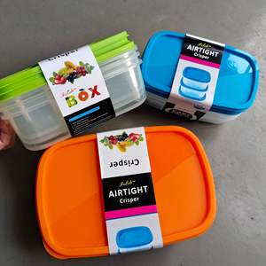 Juego moderno de 3 piezas de contenedores de almacenamiento de alimentos PP con tapas para el hogar, nevera, cocina, almacenamiento de frutas, compatible con <span class=keywords><strong>Amazon</strong></span> - Product Image 2