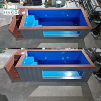 Sommer-Gartenhaus Rechteckiger Outdoor-Swim-Spa für Erwachsene, Oberirdischer Fiberglas-Swimmingpool-Behälter zum Verkauf