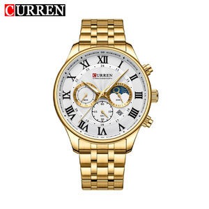 นาฬิกาข้อมือควอตซ์สแตนเลสสตีลหรูหราสำหรับผู้ชาย รุ่น 8427 CURREN กันน้ำ พร้อมฟังก์ชั่นเรืองแสง แสดงวันที่ ดีไซน์ทันสมัย - Product Image 1