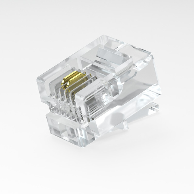 XL-210 RJ11 Connector 2 Pin Modular Plug 6P2C Crystal Head Telephone Cable Connector Male RJ11 RJ12 Modular Plug  Phone Line