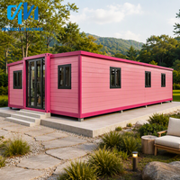 Maison pliable de 40 pieds, 3 chambres, mini-maison portable prête à être expédiée, construction modulaire en conteneur avec salon