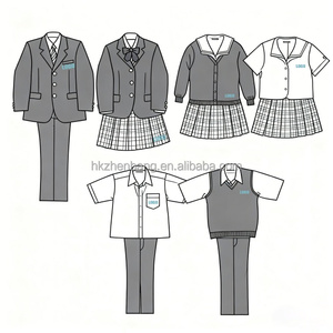 ชุดนักเรียนแบบสั่งทำพิเศษ ZZB พร้อมสีและโลโก้ที่กำหนดเอง เสื้อสเวตเตอร์ เสื้อคาร์ดิแกน กางเกง เสื้อแขนสั้น เดรส ชุดกางเกง - Product Image 1