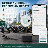 Traceur GPS pour moto Trevaron, dispositif de positionnement triple filaire GPS WiFi LBS avec alertes géofences, historique d'itinéraire, application d'abonnement