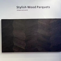Parquet multicouche en bois d'ingénierie luxueux en noyer noir avec motif lotus multicolore pour intérieur