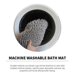 Luxuriöse Chenille-Badezimmermatte, Extra Dicker und Weicher Zotteliger Mikrofaser-Badteppich, Rutschfest und Maschinenwaschbar, Plüsch-Vorleger - Product Image 4