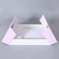 Boîte d'emballage de bijoux de luxe noire recyclable avec revêtement UV gaufré, sacs d'emballage en carton ondulé personnalisés - Vente en gros