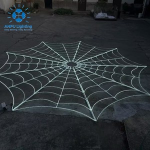 ANPU Lighting <span class=keywords><strong>Suspension</strong></span> Lumineuse LED Motif Toile d'Araignée Géante en Fil Métallique pour Décoration de Plafond Extérieur Halloween - Product Image 1