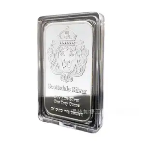 Embossed Lion Carriage Goddess Silver Plating Bar 1 Troy Ounce 1 OZ 999 Silver Bullion Square Commemorative Scottsdale Coin