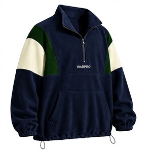 Sweat-shirt unisexe à capuche et col zippé, color block, 100 % coton, doux, chaud, coupe classique, décontracté, pour l'extérieur, séchage rapide, idéal pour l'automne - Product Image 4