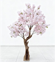 Maßgefertigter Gebogener Stamm 1,9m Künstlicher Rosa Kirschblütenbaum Faux Sakura Blütenbaum für Hochzeit Hotel Innendekoration