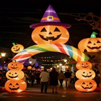 Arche gonflable en forme de tête de citrouille sur le thème d'Halloween, décoration extérieure pour entrée de jardin