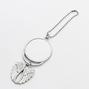 Sublimación de calor, llavero plateado para coche, adornos, forma de ala de Ángel, colgante de impresión de transferencia térmica en blanco, joyería - Product Image 3