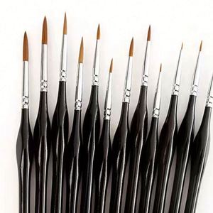 ชุดแปรงทาสีขนาดเล็ก 10 ชิ้น รุ่น Fly Golden Maple Detail ทำจากสแตนเลสสตีล น้ำหนักเบา เบอร์ 12 สำหรับงานศิลปะและการทาสีอะคริลิก - Product Image 1
