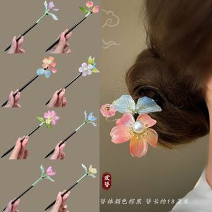 Luxury Ancient Style Hairpin Vintage Elegant Chinese Wooden Hair Stick for Women Handmade Exquisite <b>Flower</b> Tassel Hairpins - Product Image 2