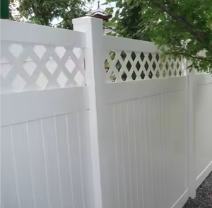 Chất lượng cao 6 feet Vinyl <span class=keywords><strong>h</strong></span>àng rào riêng tư với lưới <span class=keywords><strong>h</strong></span>àng đầu để sử dụng sân - Product Image 6