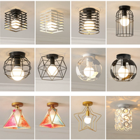 Plafonnier LED industriel moderne avec télécommande, en fer, à montage en surface, pour couloir, hall, intérieur, décoration de la maison