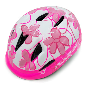Casque de cyclisme pour enfants, motif floral, rose et blanc, réglable, pour vélo, scooter, patinage sur glace, casque de sécurité - Product Image 1