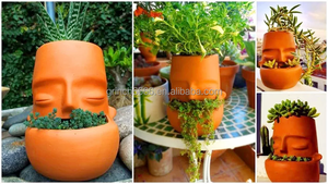 <span class=keywords><strong>Pot</strong></span> de jardinière en argile succulente, nouveau Design, support de jardinière pour <span class=keywords><strong>visage</strong></span> de jolie tribal, <span class=keywords><strong>pot</strong></span> de fleur, <span class=keywords><strong>pot</strong></span> en <span class=keywords><strong>terre</strong></span> <span class=keywords><strong>cuite</strong></span> artisanal, 2023 - Product Image 2