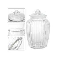 Tarro de cristal transparente con diseño de rayas para dulces, con tapa sellada, para fermentación, curación, almacenamiento de alimentos, gelatina, leche y alimentos para bebés, venta al por mayor.