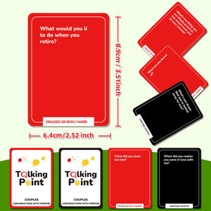 Nouvelles cartes de conversation interactives écologiques pour 50 couples Cartes d'interaction à sujet interactives amusantes en plastique - Product Image 1