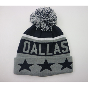 Gorro de punto Jacquard Sports New <span class=keywords><strong>York</strong></span> Team con logotipo personalizado con pompón de borla para clima frío - Product Image 3