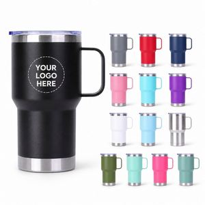 Custom logo 20oz Stainless Steel <b>Travel</b> Coffee <b>Mug</b> <b>with</b> <b>Handle</b> Powder Coated Double Wall Insulated Tumbler <b>with</b> <b>Handle</b> - Product Image 1
