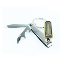 Porte-clés multifonctionnel en acier inoxydable, coupe-ongles, ouvre-bouteille, couteau russe Mockba