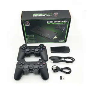 Consola de videojuegos de TV portátil M8 2,4G controlador inalámbrico doble Gaming Stick 4K 14000 juegos 64GB juegos Retro para PS1/GBA