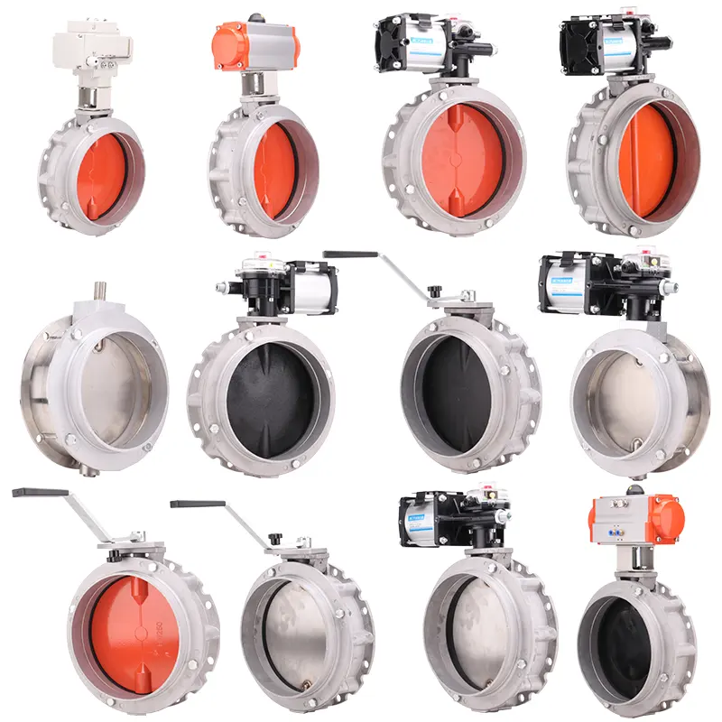 VFS Butterfly Valve Series V1FS V2FS Single Flange DN100-DN600 Pneumatic Powder Butterfly Valve for Cement dust Butterfly Valve