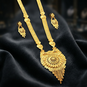 Juego de Collares Largos de Oro de 14K, 18K y 24K, Diseño Floral Tradicional, Joyería Larga de Moda - Product Image 1