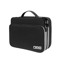 Sac de rangement de voyage à grande capacité avec poche avant pour accessoires électroniques et câbles en polyester à trois couches, compatible iPad